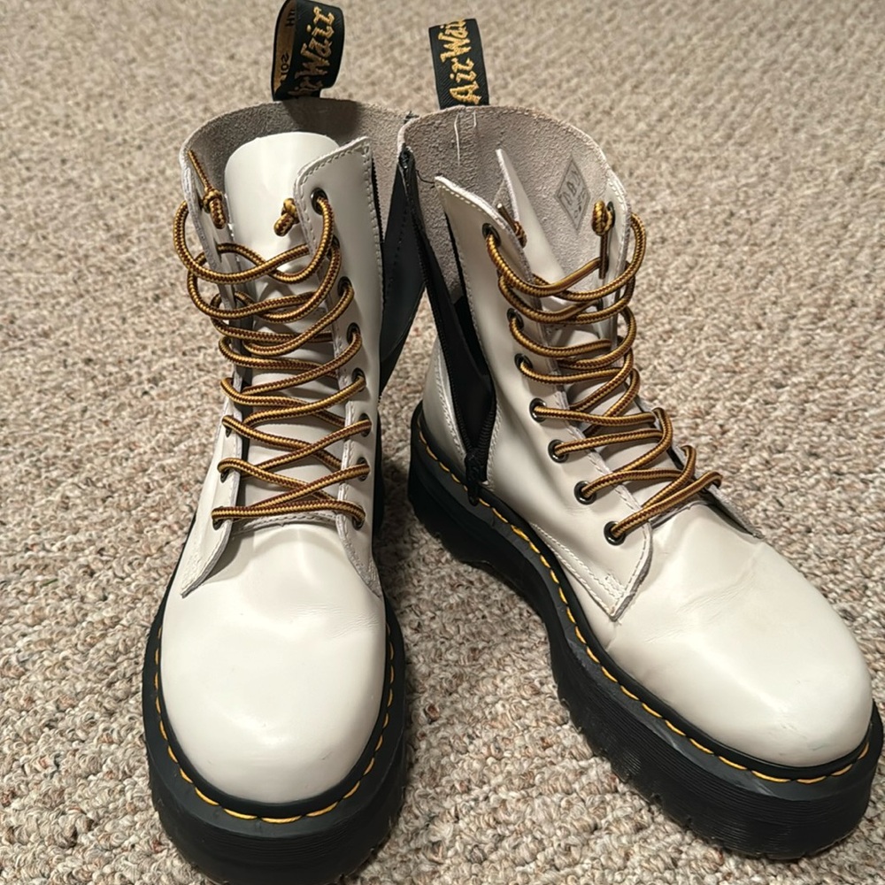 Dr. Martens White Lace Up Boots